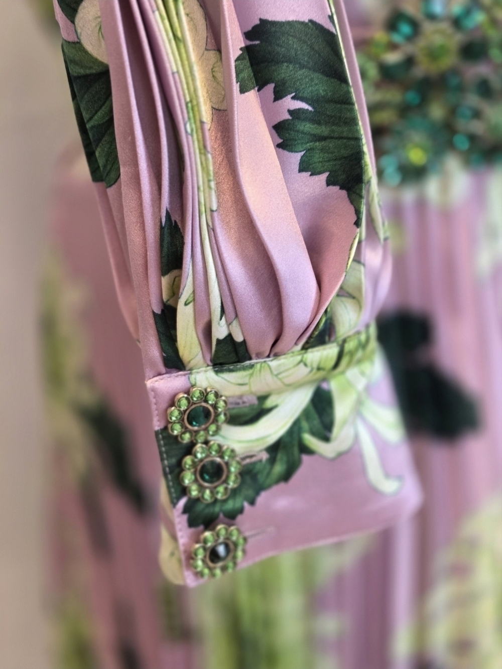 Andrew Gn Silk Floral Pleated Gown Embellished Belt Maxi Dress Luxury Designer - Picture 14 of 16